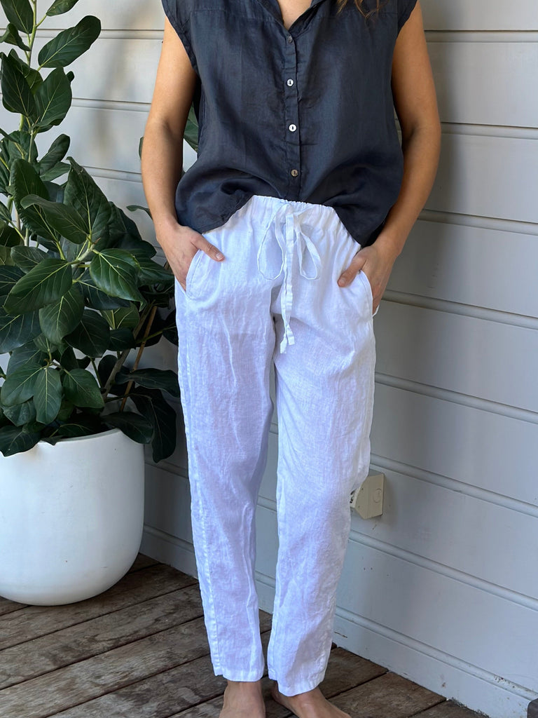 portia pants - white linen Apparel  