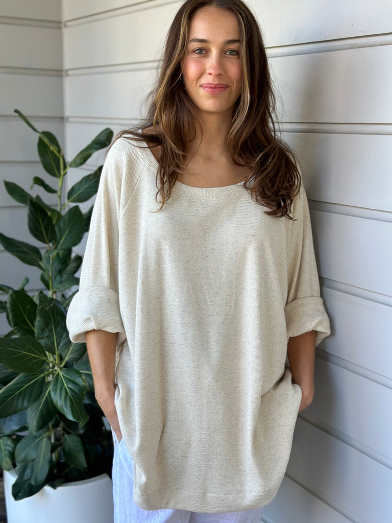 charlotte top - almond/ natural  knit Apparel  