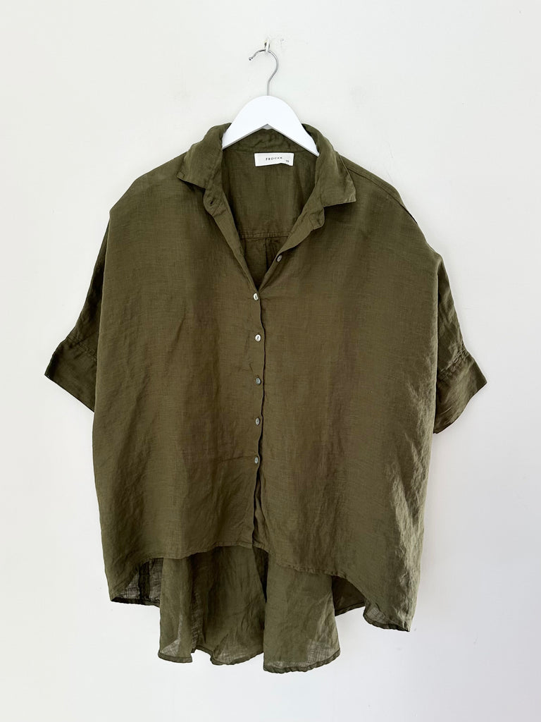 issey shirt - army linen Apparel