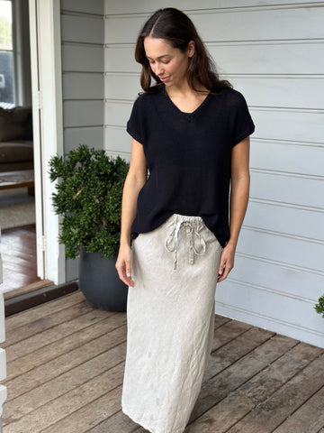 anthea skirt-natural linen Apparel