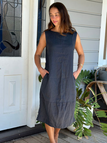 ariana dress -charcoal linen Apparel  