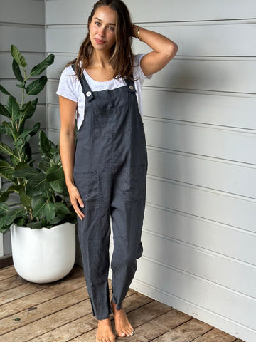 overalls -charcoal linen Apparel  