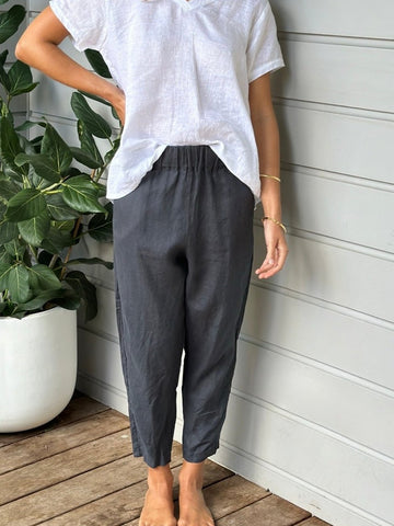 peta pants-charcoal linen Apparel  