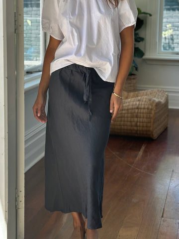 anthea skirt - charcoal linen Apparel  