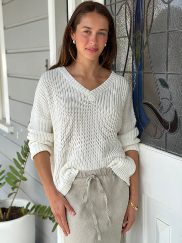 jasper cotton knit - warm white Apparel