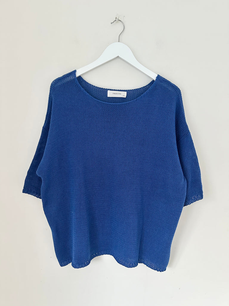 alex top-summer blue cotton knit Apparel  