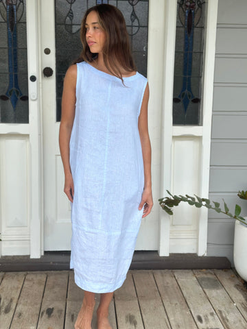 ariana dress - soft blue linen Apparel  