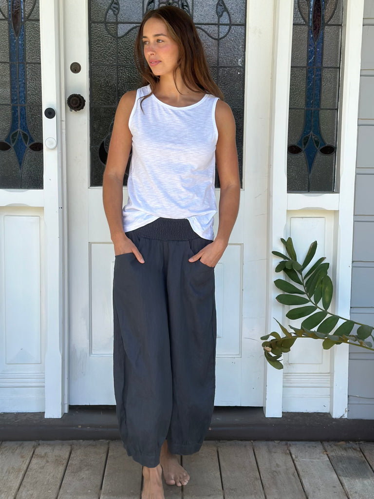 jackie pant - charcoal linen Apparel  