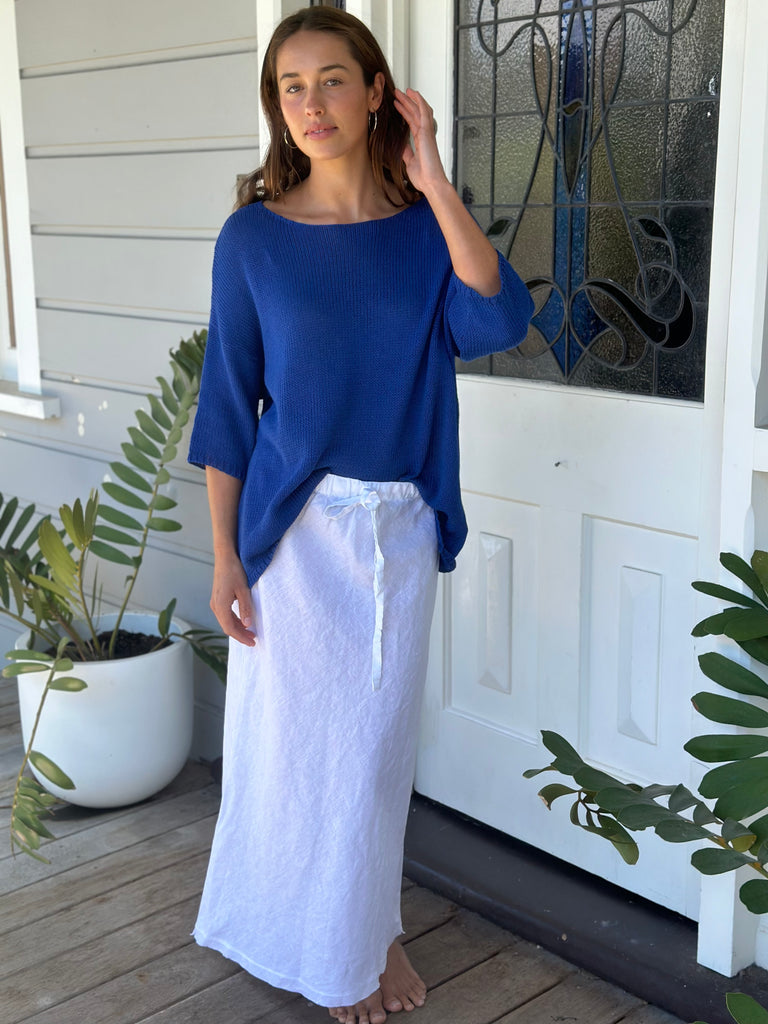 anthea skirt - white linen Apparel  