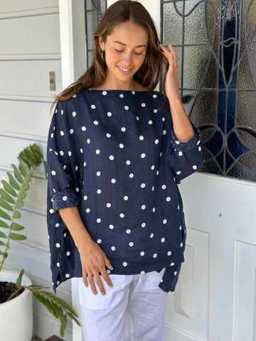 avril top - navy spot Apparel  