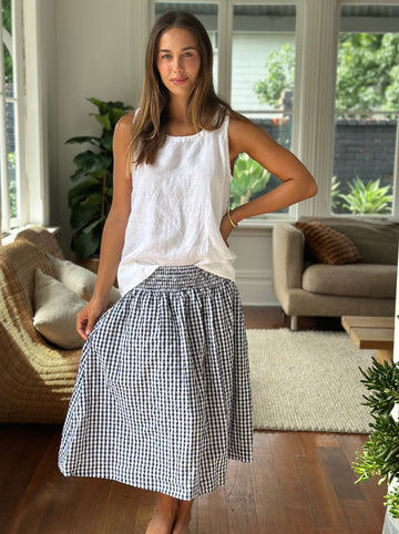 lola skirt-navy/white gingham Apparel  