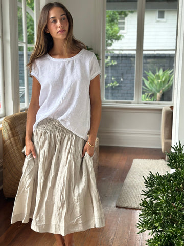 lola skirt - natural linen Apparel  