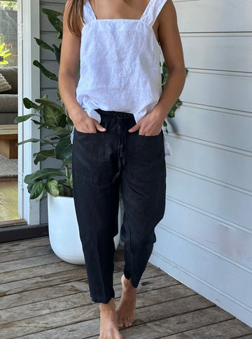 jessie pant-black linen Apparel  