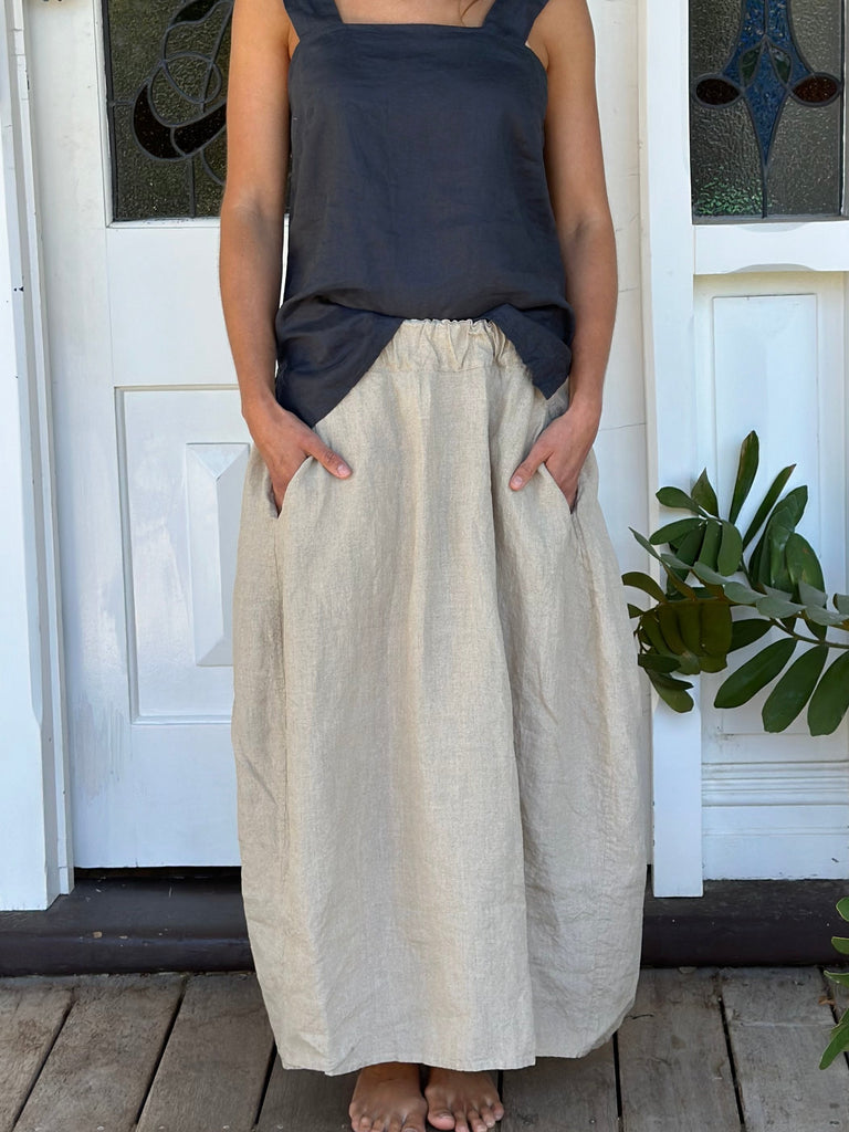 lana skirt-natural linen Apparel  