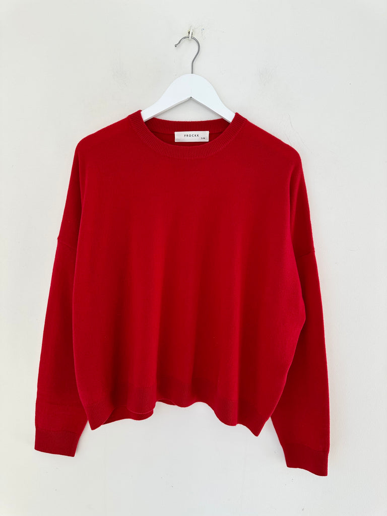 cassie crew neck knit -winter red cashmere Apparel