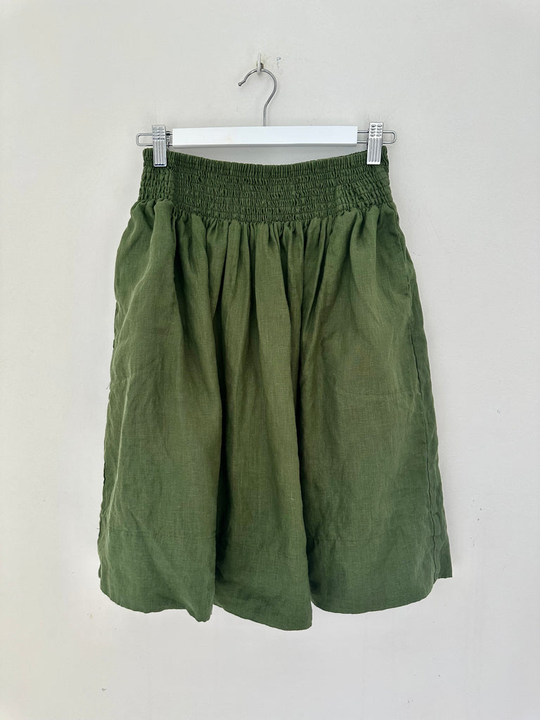 zoe skirt - moss linen Apparel  