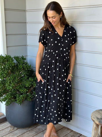 lily dress - black spot rayon General  