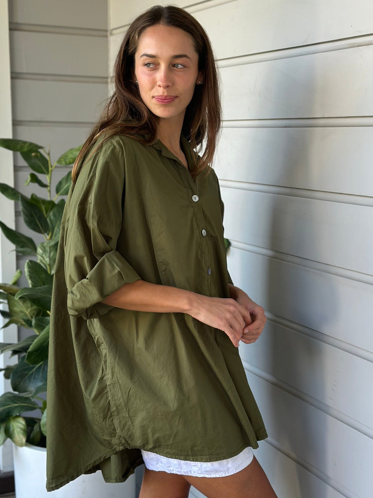 megan shirt - army cotton Apparel  