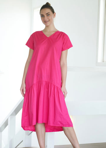 gabby dress - crimson cotton Apparel