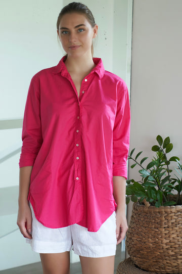 sita shirt - crimson cotton Apparel