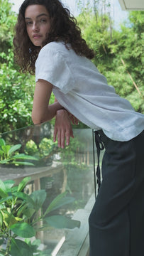 anthea skirt - charcoal linen Apparel