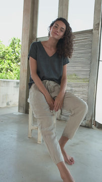 jessie pant-natural linen Apparel